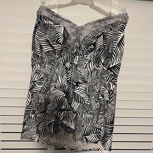 Black and White Zebra Print Strapless Top